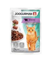 Зоогурман консервы для кошек кусочки в соусе Ягненок, Чувствительное пищеварение 85г пауч
