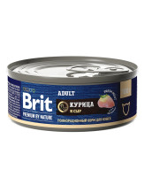 Brit Premium by Nature консервы с мясом курицы и сыром для кошек 100г