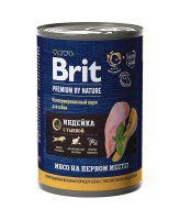 Brit Premium by Nature консервы с индейкой и тыквой для собак с чувствительным пищеварением 410г