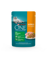 Purina ONE паучи для домашних кошек с курицей и морковью 75г