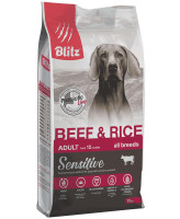 BLITZ Sensitive Beef&Rice Корм для собак всех пород Говядина и рис