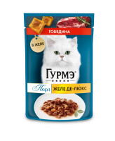 Гурмэ Перл Желе Де-Люкс консервы для кошек, с говядиной в роскошном желе 75г