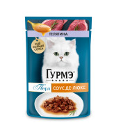 Гурмэ Перл Соус Де-люкс консервы для кошек, с телятиной в роскошном соусе 75г