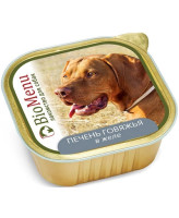 BioMenu консервы лакомство для собак Печень говяжья в желе 300г ламистер