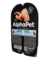 AlphaPet Superpremium Консервы для стерилизованных кошек Анчоусы и креветки, 80г