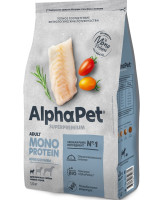 AlphaPet MONOPROTEIN Корм для собак мелких пород из Белой рыбы