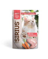 SIRIUS Premium пауч для взрослых кошек Кролик с морковью 85г