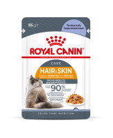 Royal Canin Hair&Skin консервы для кошек для поддержания красоты шерсти кусочки в желе 85г