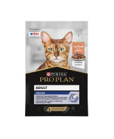 Pro Plan  консервы для домашних кошек, кусочки в соусе лосось 85г Indoor, пауч