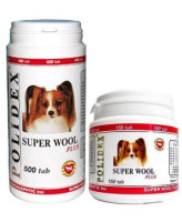 Polidex Super Wool Витамины для шерсти, кожи, когтей и профилактики дерматитов для собак