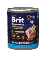 Brit Premium by Nature консервы для собак с говядиной и рисом 850г