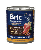 Brit Premium by Nature консервы для собак с говядина и печенью 850г