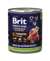 Brit Premium by Nature консервы для собак с говядиной и сердцем 850г