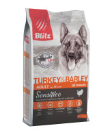 BLITZ Sensitive Turkey&Barley Корм для собак всех пород с Индейкой и Ячменем