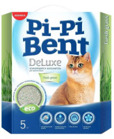 Pi-Pi-Bent DeLuxe Fresh grass Наполнитель комкующийся Свежая трава 5кг
