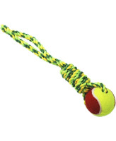 №1 Игрушка для собак Грейфер веревка плетеная с мячом 33см