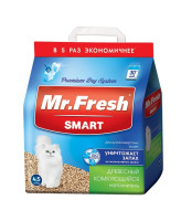 Mr.Fresh SMART наполнитель древесный комкующийся для длинношерстных кошек