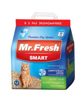 Mr.Fresh SMART наполнитель древесный комкующийся для короткошерстных кошек