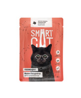 Smart Cat консервы для кошек и котят Кусочки говядины в нежном соусе, 85г пауч