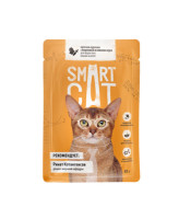 Smart Cat консервы для кошек и котят Кусочки курочки с морковью в нежном соусе, 85г пауч