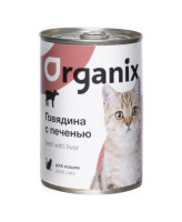 Organix Консервы для кошек говядина с печенью