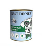 Best Dinner Exlusive  Hypoallergenic "С кониной и рисом" Консервы для собак и щенков с 6мес.