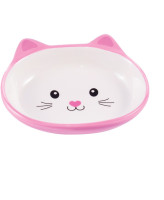 Mr.Kranch Миска керамическая для кошек 160 мл Мордочка кошки розовая