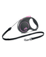FLEXI Black Design тросовый поводок-рулетка для собак, розовый
