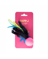 Tappi Игрушка для кошек Мяч "Нолли" с хвостом из натурального меха норки и лент