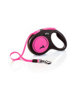 FLEXI New Neon ременной поводок-рулетка для собак, розовый