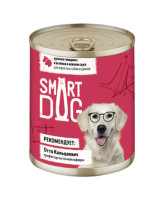 Smart Dog консервы для собак и щенков кусочки Говядины и ягненка в нежном соусе
