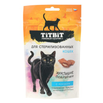 TiTBiT Хрустящие подушечки для стерилизованных кошек с лососем 60г